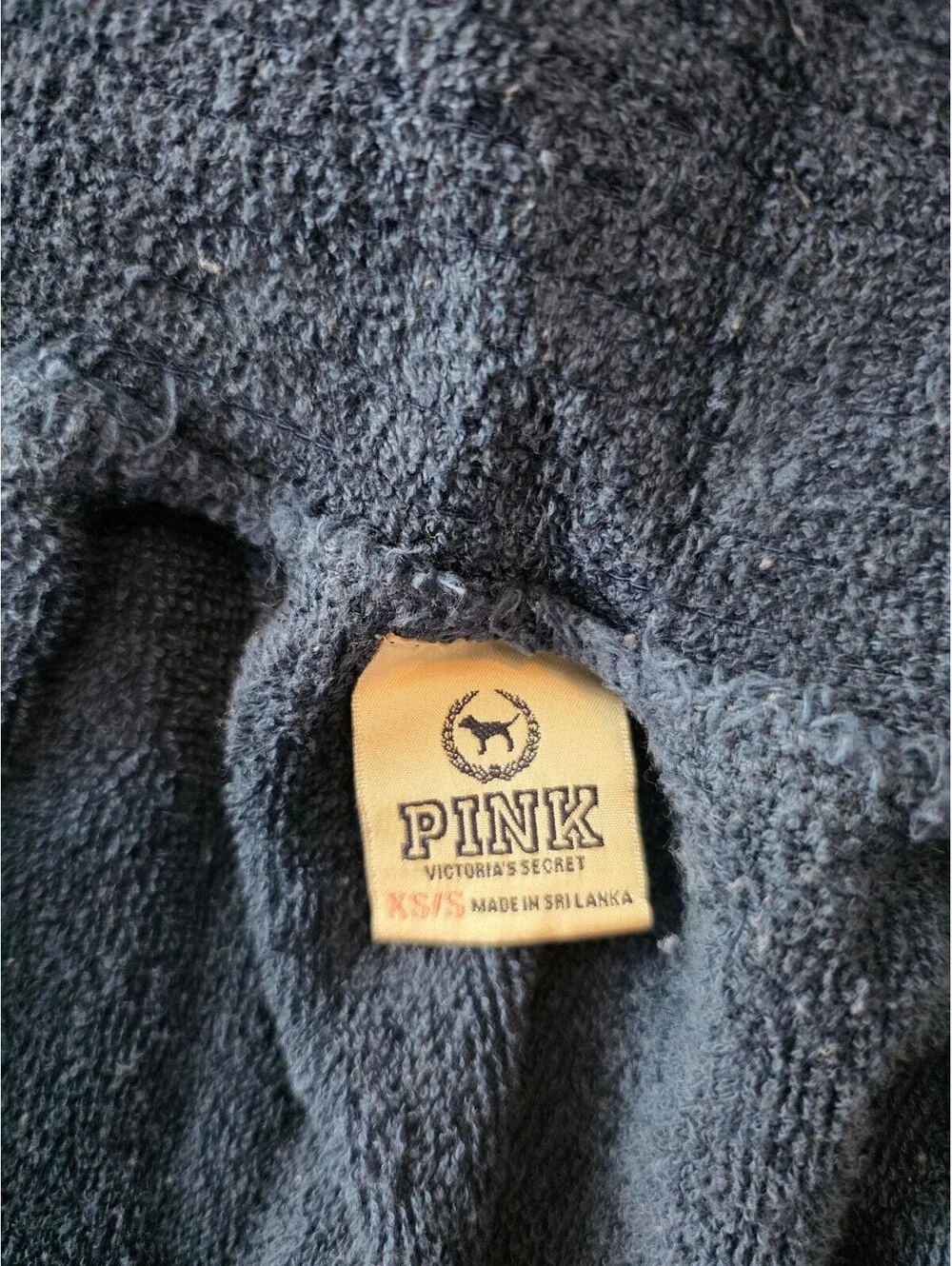 Vintage PINK Victoria's Secret Velour Spa Wrap Towel Peace Heart XS Y2K 2008